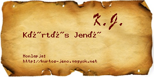 Kürtös Jenő névjegykártya